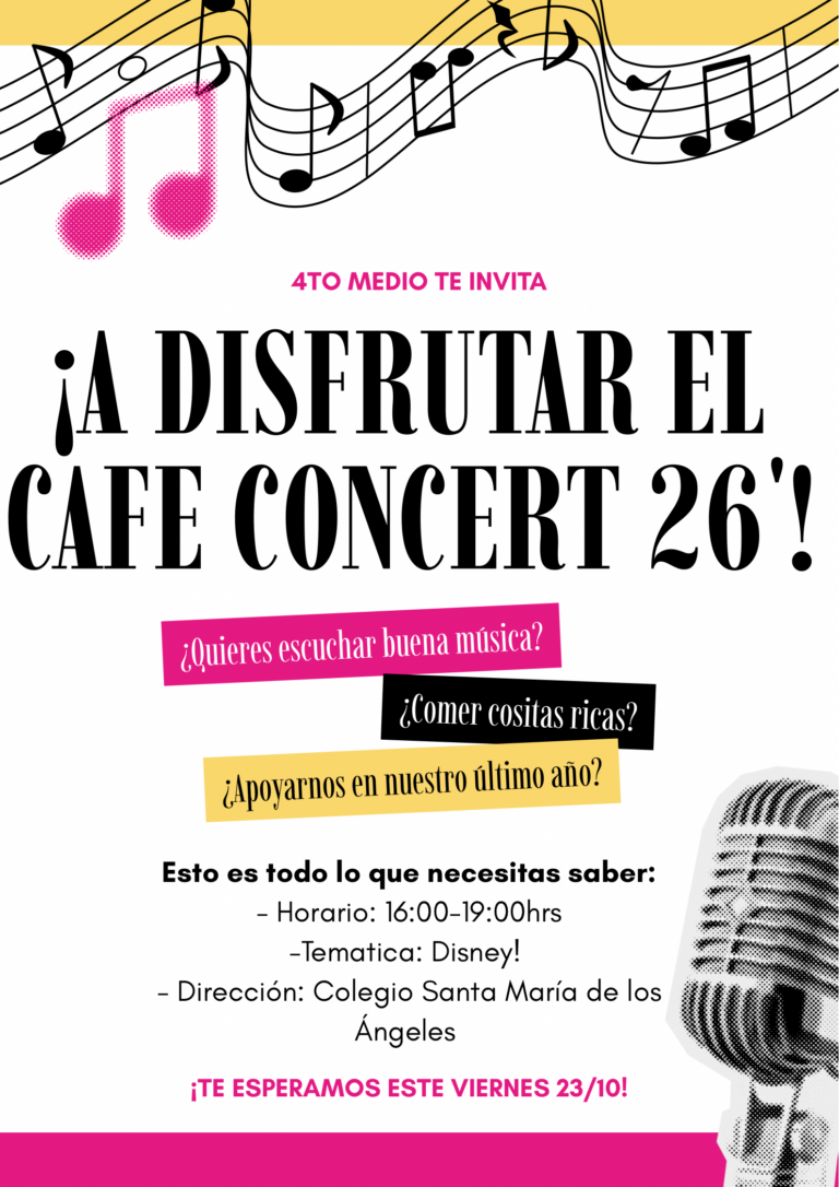 Cartel Música Coro Tipográfico Amarillo y Rosa
